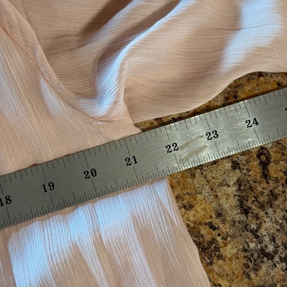 NWT Zara Pleated Ruffle Blouse Pale Pink Size Large Long Sleeves Bow Tie on Neck - Picture 10 of 15